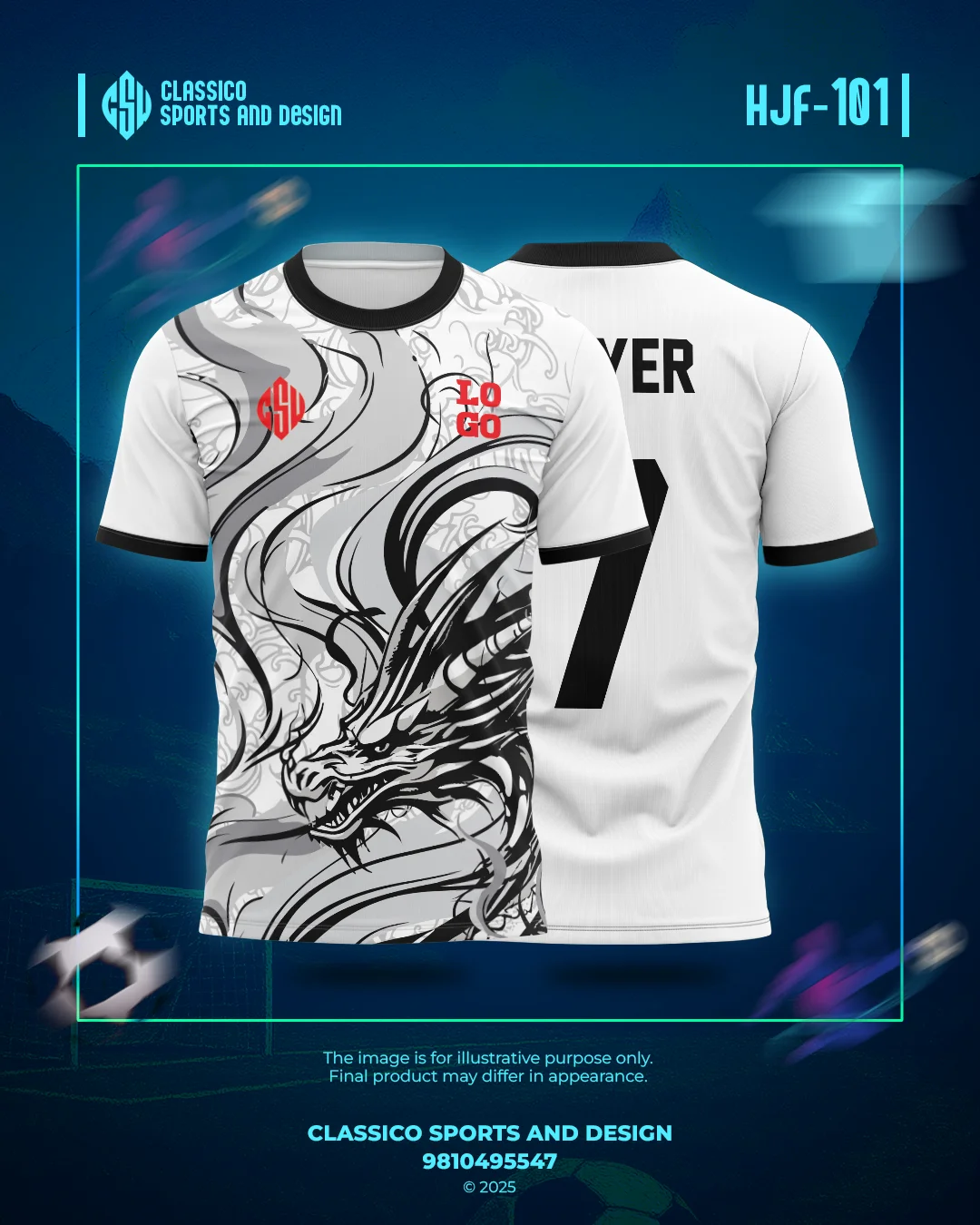 HJF 101 Custom Football Jersey  Dragon Spirit Edition | Classico Sportswear Nepal